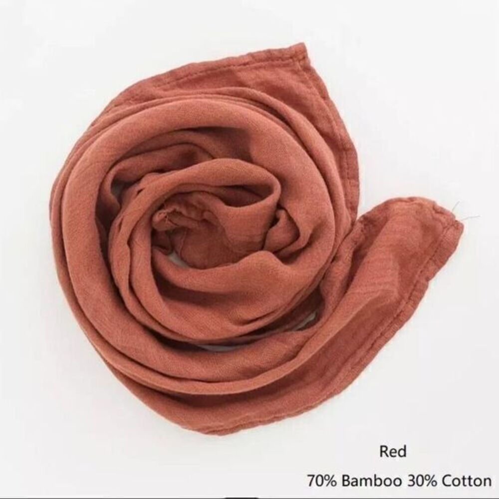 3 New Muslin bamboo cotton baby bandana bib rusty red 3/$18